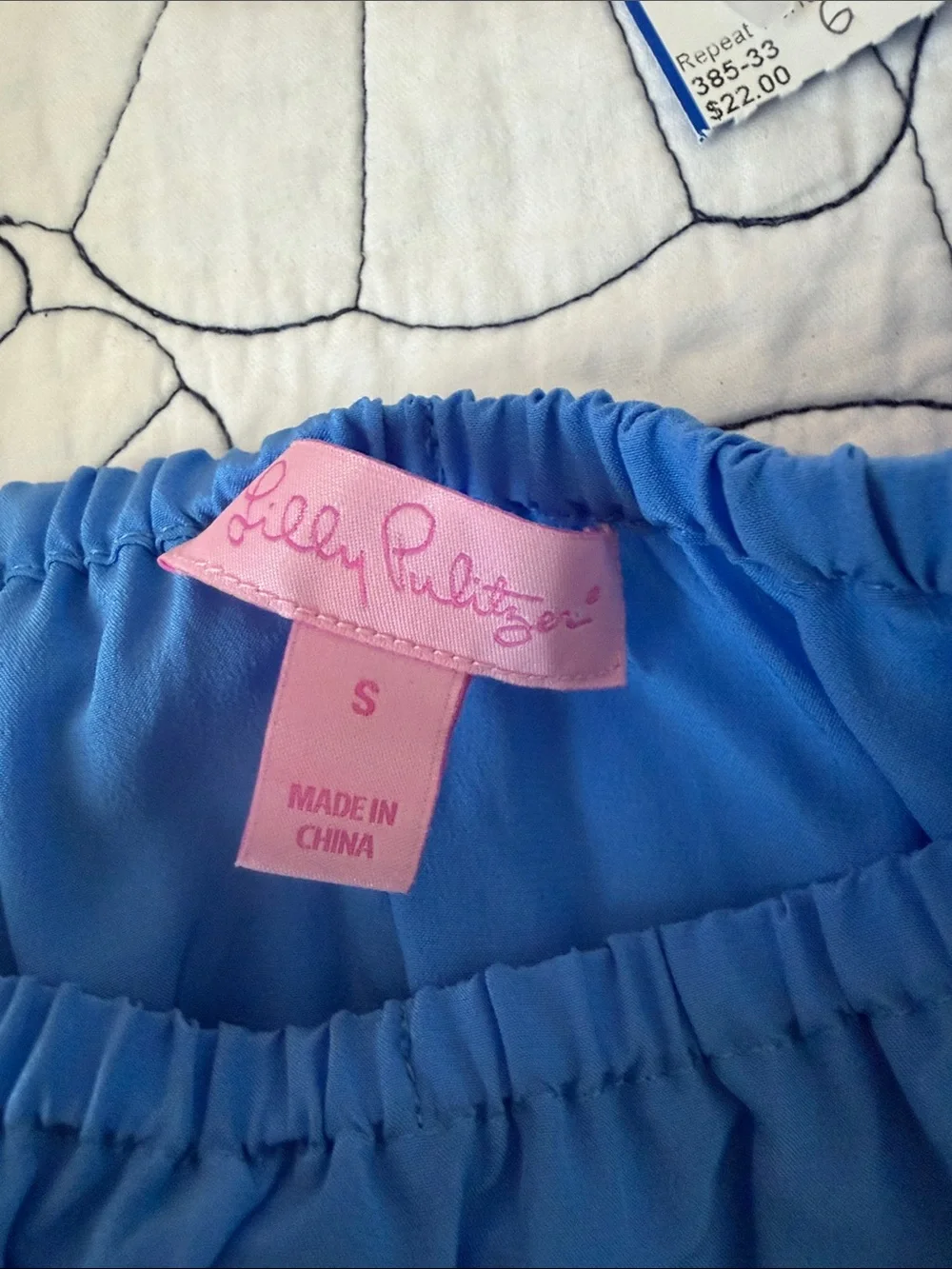 Lilly Pulitzer Sanilla Silk Off the Shoulder Blouse -Blue- Size S